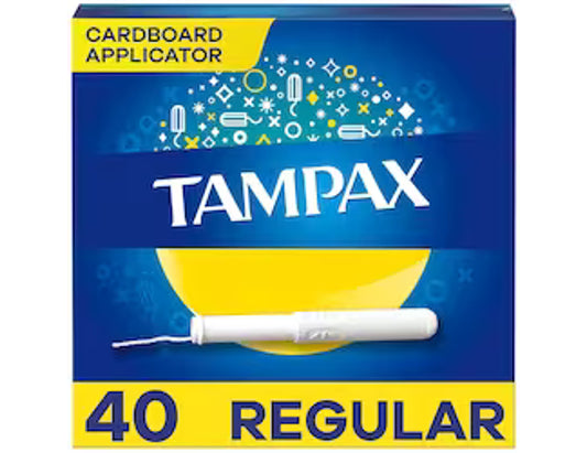 Tampax Regular Tampons with Cardboard Applicators - 40 Count