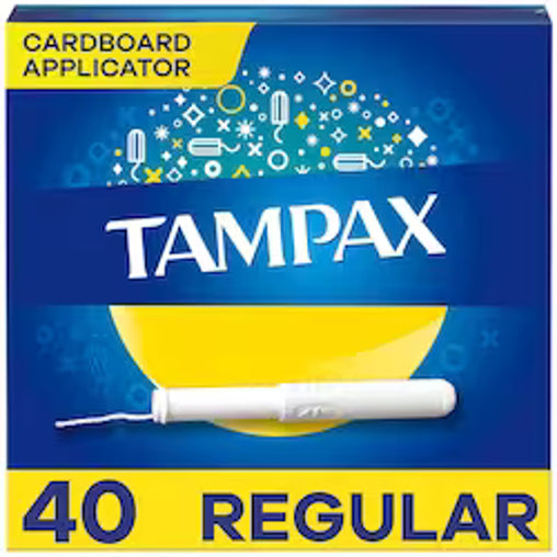 Tampax Regular Tampons with Cardboard Applicators - 40 Count