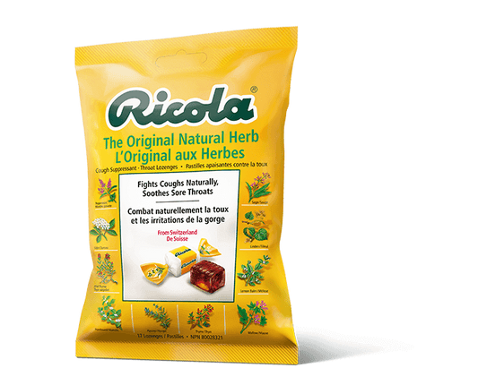 Ricola - Original Natural Herb Cough Suppressant Throat Lozenges - 17 Lozenges - current product packaging