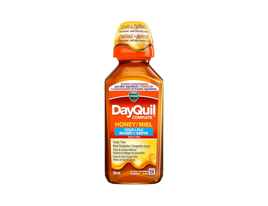 Vicks - DayQuil Complete Cold & Flu, Honey - 354mL - current product packaging