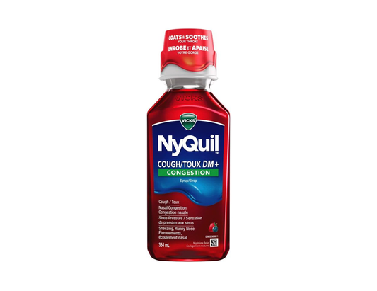 Vicks - NyQuil Cough DM+ Congestion, Berries - 354 mL - current product packaging