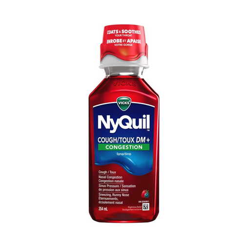 Vicks - NyQuil Cough DM+ Congestion, Berries - 354 mL - current product packaging