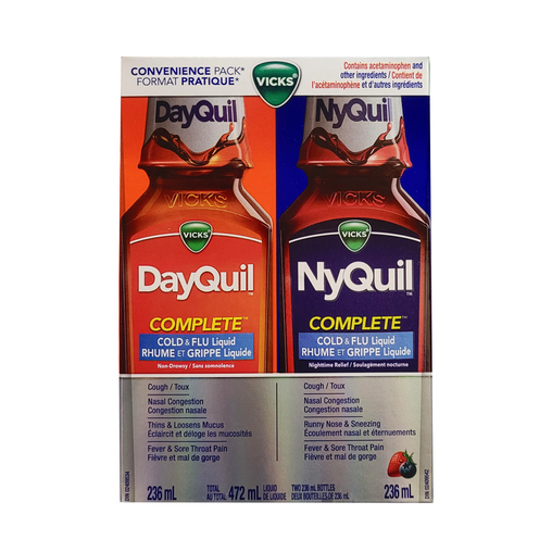 Vicks - DayQuil & NyQuil Cold & Flu Liquid Convenience Pack - 2x 236 mL - current product packaging