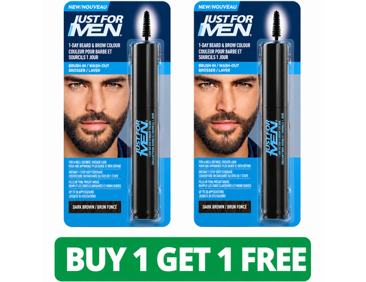 Just For Men 1-Day Beard & Brow Colour Dark Brown - 1 Count (2-Pack, Total: 2 Count)