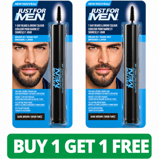 Just For Men 1-Day Beard & Brow Colour Dark Brown - 1 Count (2-Pack, Total: 2 Count)