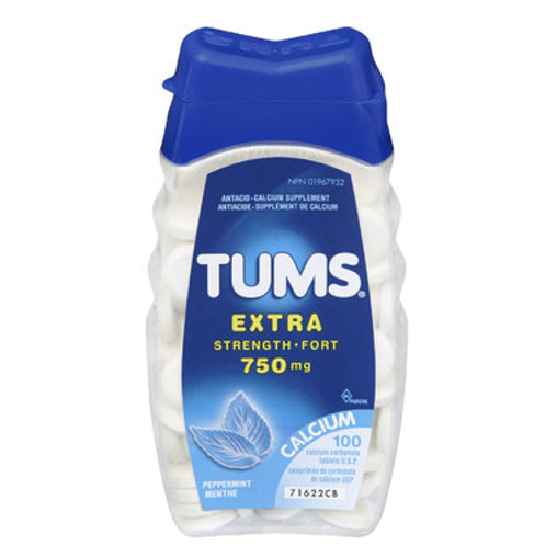 Tums Extra Strength Peppermint 750 mg, 100 Tablets