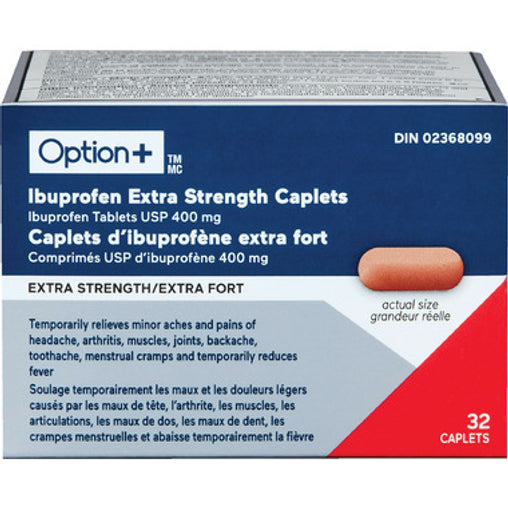 Option+ Ibuprofen Extra Strength 400mg, 32 Caplets