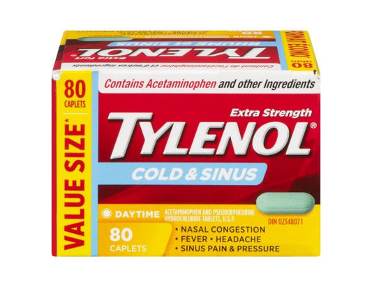 Tylenol Cold and Sinus Extra Strength Caplets, 80 ct