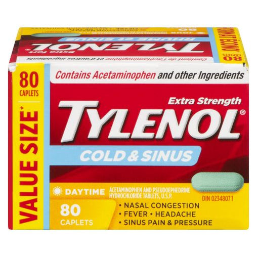 Tylenol Cold and Sinus Extra Strength Caplets, 80 ct
