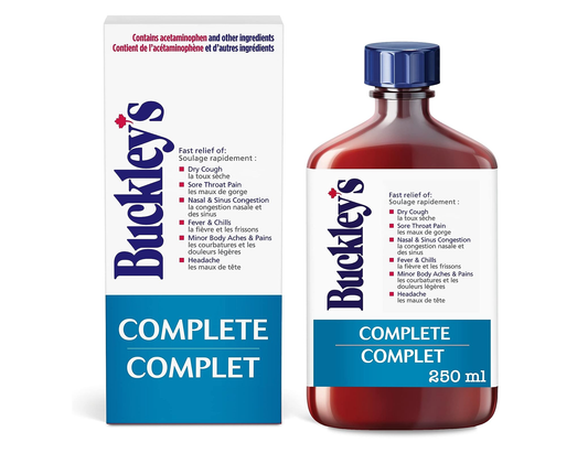 Buckley's - Complete Mucus Relief Cough, Cold & Flu Syrup - 250 mL - current product packaging