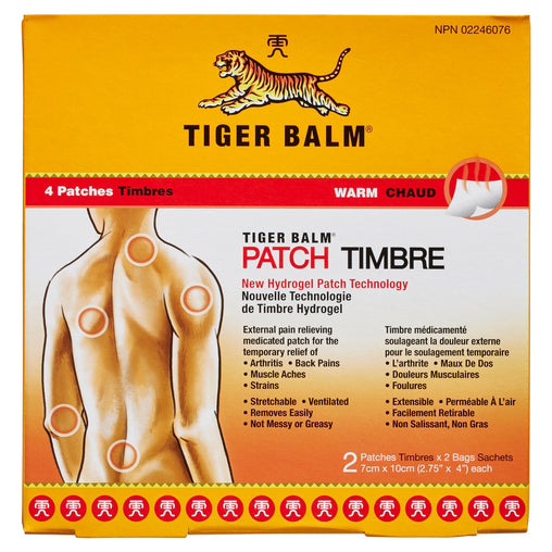 Tiger Balm Warm Pain Relieving Medicated Patches - 4 Patches product packaging