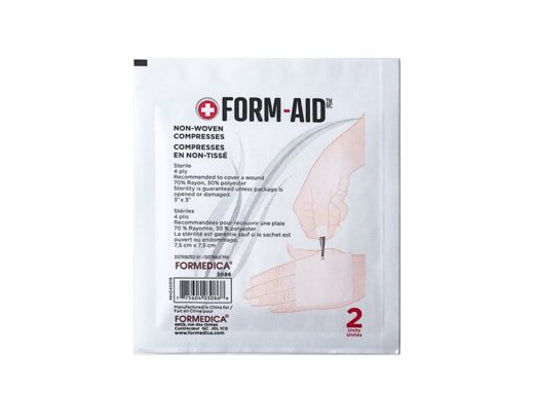 Form Aid Non-Woven Compresses 7.5 cm x 7.5 cm – 2 Count