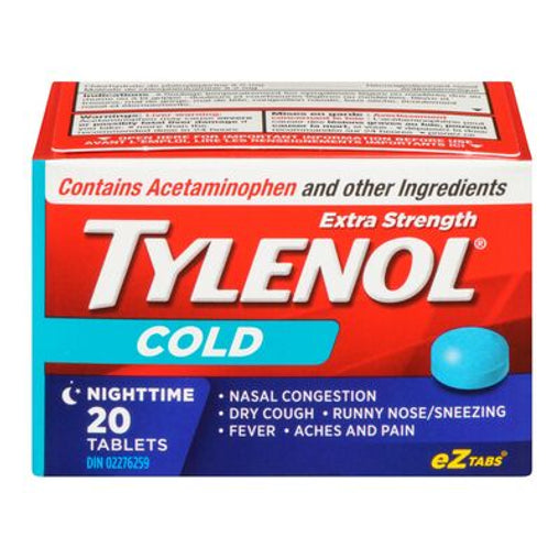 Tylenol Cold Extra Strength Nighttime eZtabs – 20 Tablets
