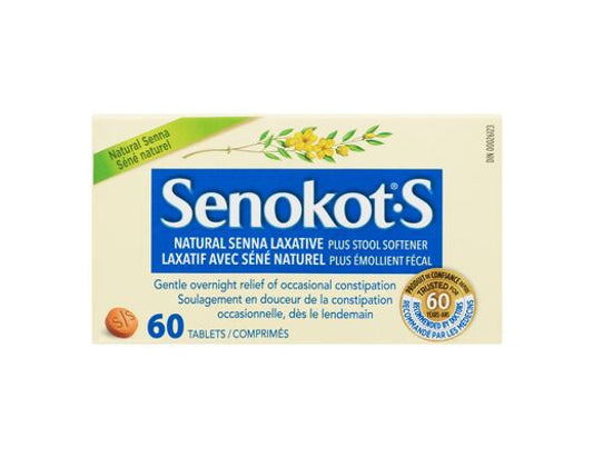 Senokot-S Stool Softener Laxative Tablets – 60 Count