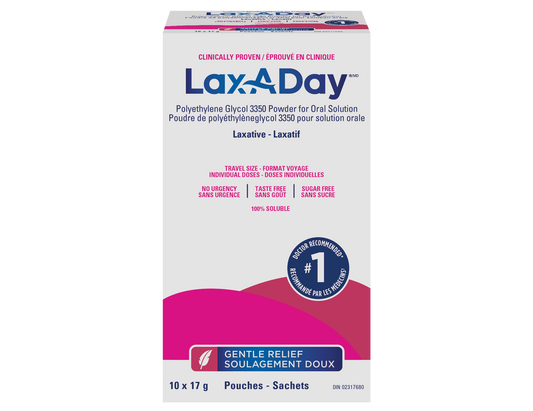 Lax-A-Day Polyethylene Glycol 3350 Powder 10 x 17g Sachets