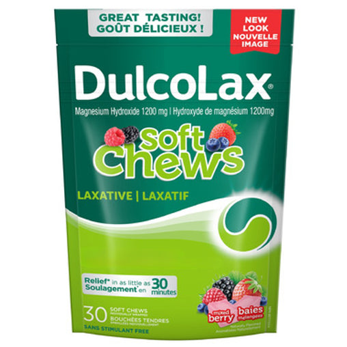 Dulcolax Laxative Soft Chews Mixed Berry 1200 mg, 30 Soft Chews