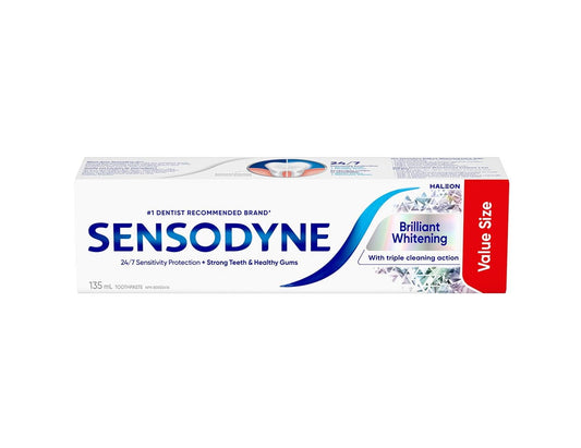Sensodyne Brilliant Whitening Toothpaste - 135 mL product packaging