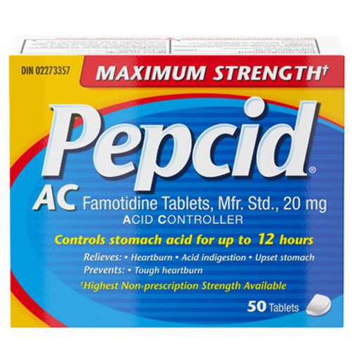 Pepcid AC Maximum Strength Heartburn Relief, 50 Tablets