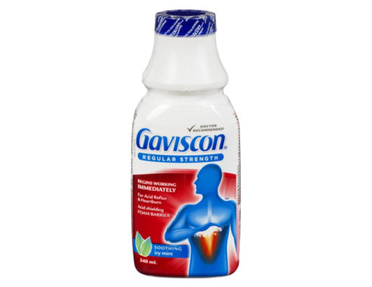 Gaviscon Regular Strength Soothing Liquid Icy Mint, 340 mL