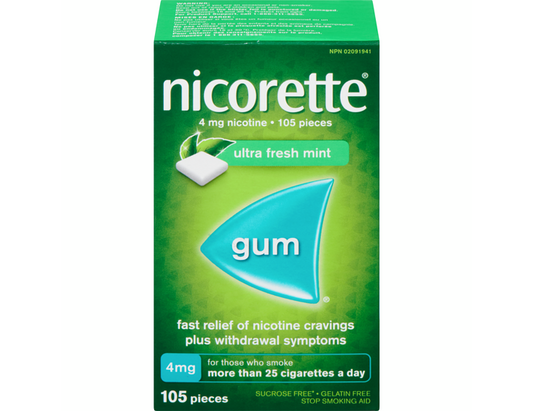 Nicorette Gum, Ultra Fresh Mint 4mg - 105 Pieces