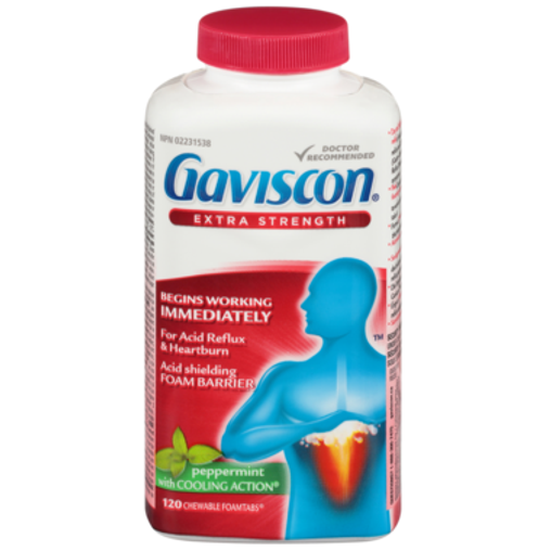 Gaviscon Extra Strength Peppermint, 120 Tablets