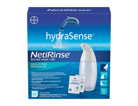 HydraSense - NetiRinse Self-Mix Nasal & Sinus Irrigation Kit - current product packaging