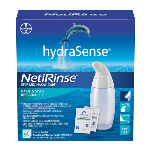 HydraSense - NetiRinse Self-Mix Nasal & Sinus Irrigation Kit - current product packaging