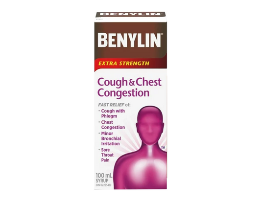 Benylin - Cough & Chest Congestion Syrup, Extra Strength - 100 mL - current product packaging