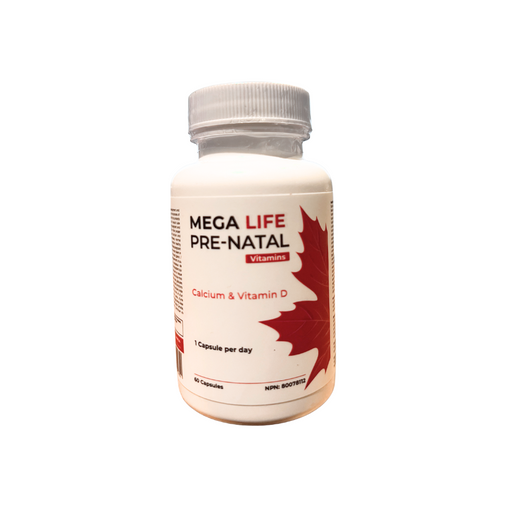 Mega Life Pre-Natal Capsules, Calcium & Vitamin D - 60 ct