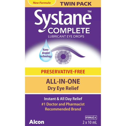 Systane Complete Preservative-Free Eye Drops Twin Pack (2 x 10 mL)