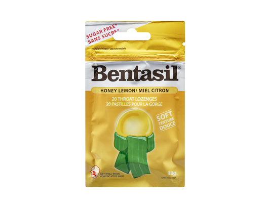 Bentasil - Sugar-Free Honey Lemon Throat Lozenges - 38 g - current product packaging