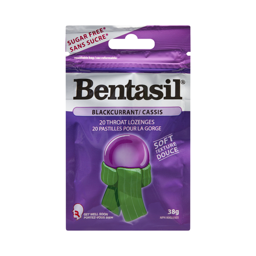 Bentasil - Sugar-Free Blackcurrant Throat Lozenges - 38 g - current product packaging