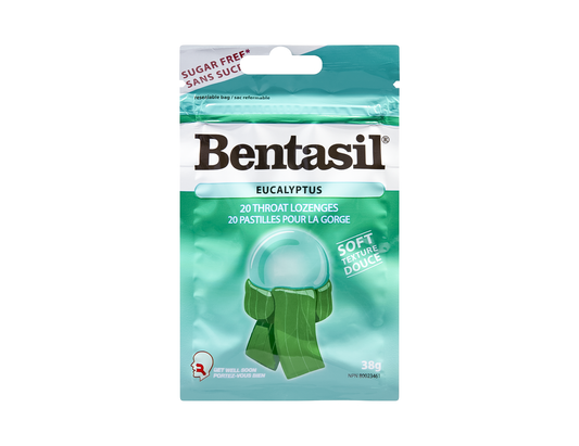 Bentasil - Sugar-Free Eucalyptus Throat Lozenges - 38 g - current product packaging