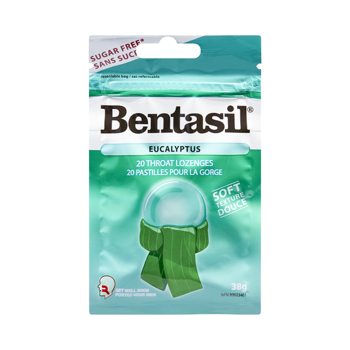 Bentasil - Sugar-Free Eucalyptus Throat Lozenges - 38 g - current product packaging