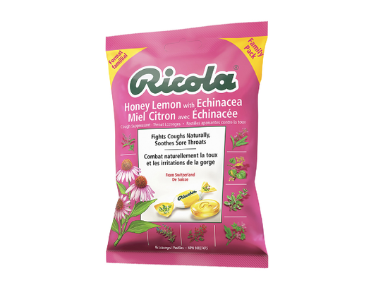 Ricola - Honey Lemon with Echinacea Cough Drops - 45 Lozenges - front package