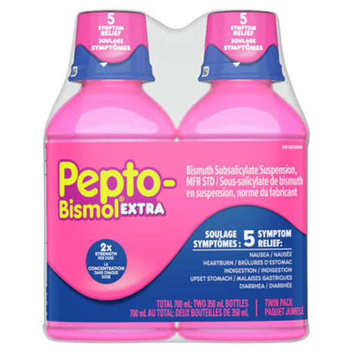 Pepto Bismol Extra Strength Liquid Antacid Twin Pack, 2 x 350 mL