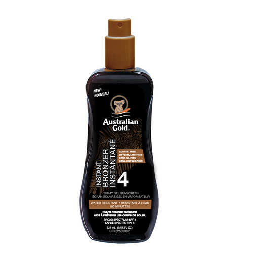Australian Gold Bronzer Sunscreen Spray Gel SPF 4, 237 mL