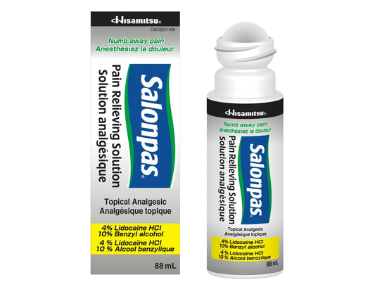 Salonpas Pain Relieving Solution - 88 mL product packaging