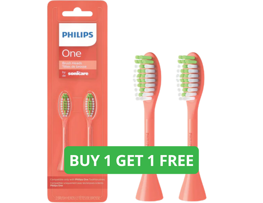 Philips One by Sonicare Replacement Brush Heads - Miami Coral (2-Pack, BH1022/01)