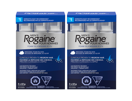 DOUBLE Rogaine Bundle! (Men's Hair Growth Treatment 5% Minoxidil Foam - 3 x 60g)