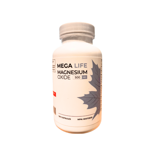 Mega Life Magnesium Oxide 500 mg Capsules, 100 ct