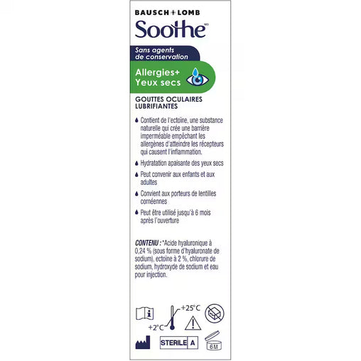 Soothe Preservative Free Allergy + Dry Eye Drops, 10 mL