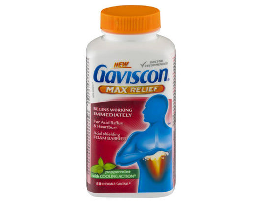 Gaviscon Max Relief Peppermint, 50 Chewable Tablets