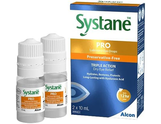 Systane PRO Preservative-Free Lubricating Eye Drops, Twin Pack, 2 x 10 mL