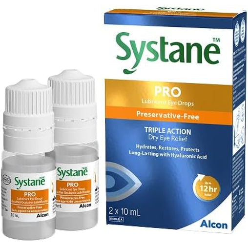 Systane PRO Preservative-Free Lubricating Eye Drops, Twin Pack, 2 x 10 mL