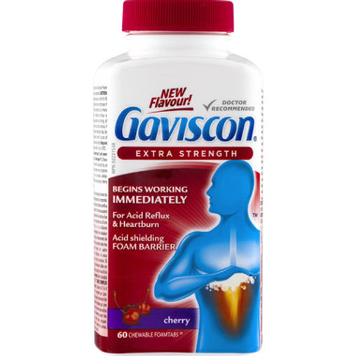 Gaviscon Extra Strength Cherry Chewable, 60 Tablets