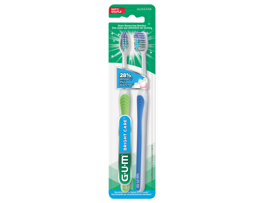 GUM Bright Care Compact Soft Toothbrushes - 2 Pack product image
