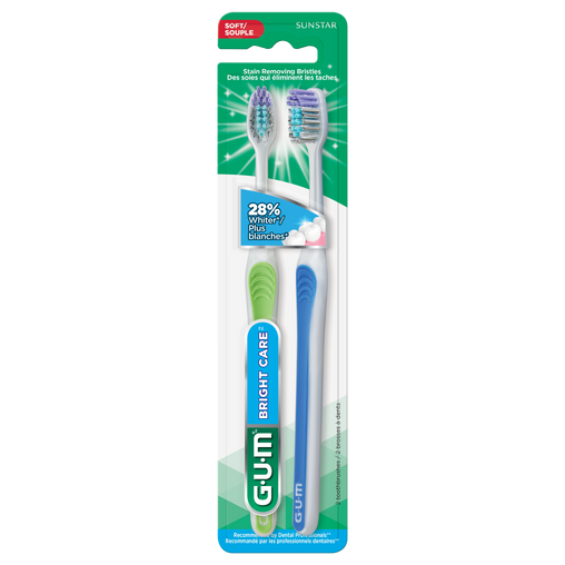 GUM Bright Care Compact Soft Toothbrushes - 2 Pack product image
