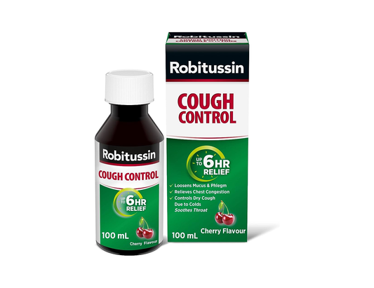 Robitussin - Cough Control 6HR - Cherry Flavour - 100 mL - current product packaging