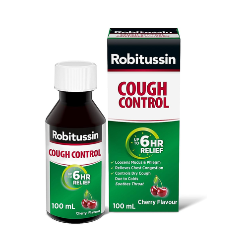 Robitussin - Cough Control 6HR - Cherry Flavour - 100 mL - current product packaging
